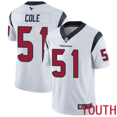 Houston Texans Limited White Youth Dylan Cole Road Jersey NFL Football #51 Vapor Untouchable